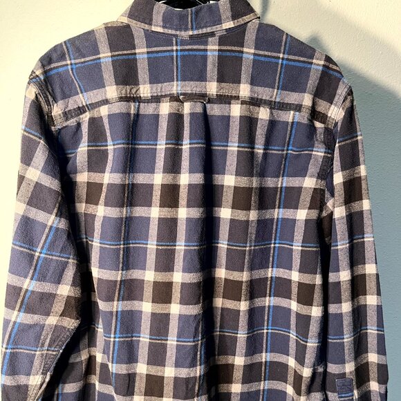 Eddie Bauer Blues & White 100% Cotton Flannel Button-Up SZ XXL - Picture 5 of 5